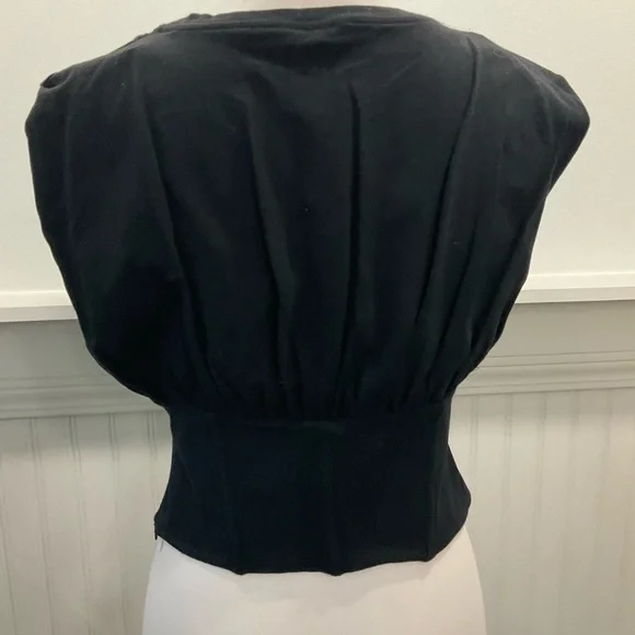 Good American Black Sleeveless Corset Top NWT XL Stretch Cotton - Picture 4 of 4